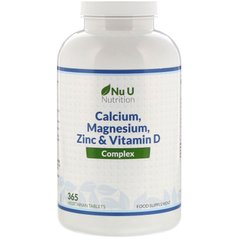 Комплекс з кальцію, магнію, цинку і вітаміну D, Nu U Nutrition, 365 вегетаріанських таблеток