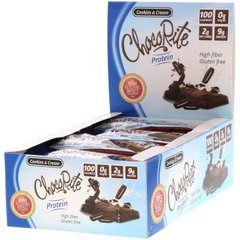 ChocoRite, білкові батончики зі смаком молочного коктейлю з шоколадним печивом, HealthSmart Foods, Inc, 16 батончиків по 1,2 унції (34 г)