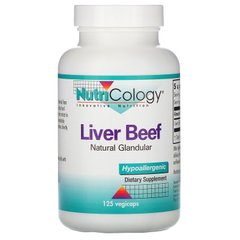 Коров'яча печінка, натуральний екстракт залози, Liver Organic Glandular, Nutricology, 125 капсул на рослинній основі
