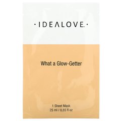 Idealove, What a Glow-Getter, тканинна косметична маска для сяйва шкіри, 1 шт., 25 мл (0,85 рідк. унції)