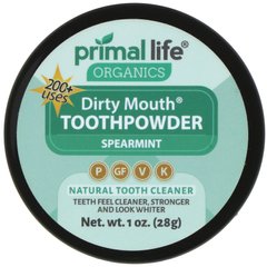 Зубний порошок м'ята колюча Primal Life Organics (Dirty Mouth Toothpowder) 28 г
