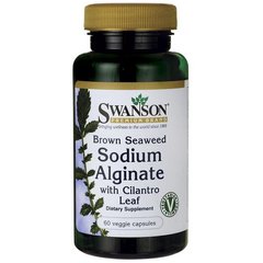 Альгинат натрия бурых водорослей, Brown Seaweed Sodium Alginate, Swanson, 60 капсул купить в Киеве и Украине