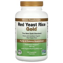 IP-6 International, Червоний дріжджовий рис Gold, підтримка холестерину, 600 мг, 240 вегетаріанських капсул
