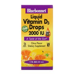 Витамин Д3 жидкий цитрусовый вкус Bluebonnet Nutrition (Liquid Vitamin D3) 2000 МЕ 30 мл купить в Киеве и Украине