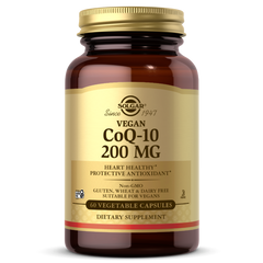 Вегетарианский коэнзим CoQ10 Solgar (Vegetarian CoQ-10) 200 мг 60 вегетарианских капсул купить в Киеве и Украине
