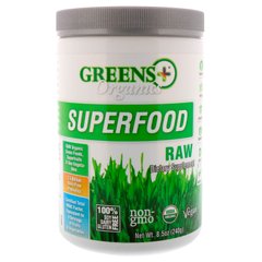 Organics Superfood, Неопрацьований продукт, Greens Plus, 240 г