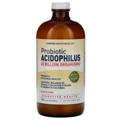 Пробіотик Ацидофилус, Звичайний Смак, American Health, 16 рідких унції (472 мл)