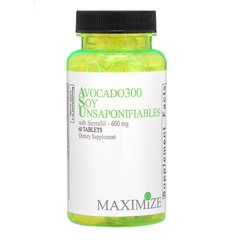 Avocado300 Soy Unsaponifiables, залишок масла авокадо і бобів сої, Maximum International, 600 мг, 60 таблеток