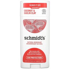 Schmidt's, Натуральний дезодорант, кокосова та каолінова глина, 3,25 унції (92 г)