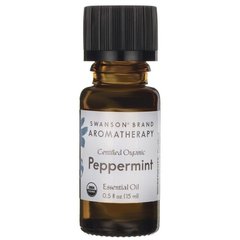 Сертифіковане органічне ефірна олія м'яти Certified Organic Peppermint Essential Oil, Swanson, 15 мл
