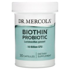 Mercola, Біотиновий пробіотик, Lactobacillus Gasseri, 10 мільярдів КУО, 30 капсул