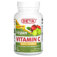 Deva, веганський вітамін C, з кількох джерел, 90 таблеток