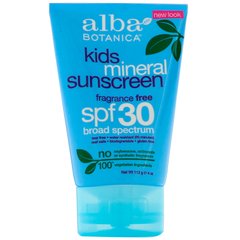 Солнцезащитный крем для детей SPF 30 минеральный Alba Botanica (SPF 30 Sunscreen Kids) 113 г купить в Киеве и Украине