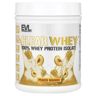EVLution Nutrition, Clear Whey, 100% Whey Protein Isolate, Peach Mango, 1.1 lb (500 g) купить в Киеве и Украине