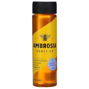 Чистий і сирий мед, Pure & Raw Honey, Golden Sunrise, Madhava Natural Sweeteners, 340 г