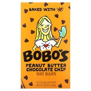 Bobo's Oat Bars, Peanut Butter Chocolate Chip, 12 Bars, 3 oz (85 g) Each купить в Киеве и Украине