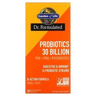 Garden of Life, Probiotics, 30 Billion, 30 Mini Vegetarian Capsules купить в Киеве и Украине