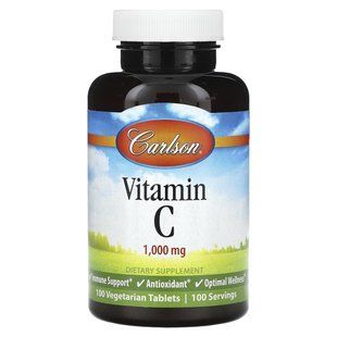 Carlson, Vitamin C, 1,000 mg, 100 Vegetarian Tablets купить в Киеве и Украине