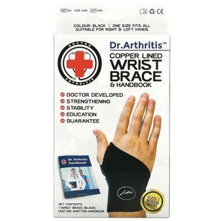 Doctor Arthritis, Ортез на запястье с медной подкладкой и справочник, черный, 1 шт. купить в Киеве и Украине