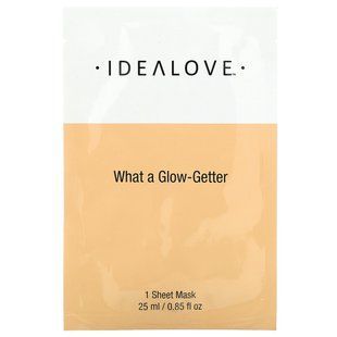 Idealove, What a Glow-Getter, тканинна косметична маска для сяйва шкіри, 1 шт., 25 мл (0,85 рідк. унції)