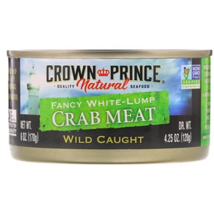 Симпатичное крабовое мясо белыми комками, Crown Prince Natural, 6 унций (170 г) купить в Киеве и Украине