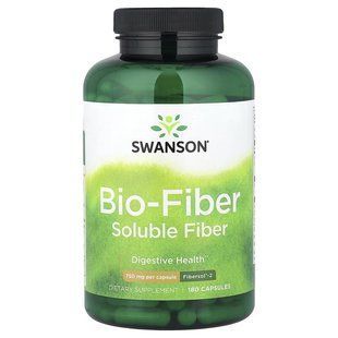 Біо-Фібер, Bio-Fiber, Swanson, 750 мг, 180 капсул