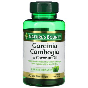 Гарциния камбоджийская и масло кокоса Nature's Bounty (Garcinia Cambogia) 60 капсул купить в Киеве и Украине