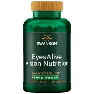 Supplement for vision support from plant-based ingredients, EyesAlive Vision Nutrition, Swanson, 120 capsules.