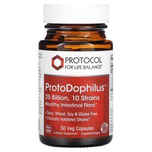 Protocol for Life Balance, ProtoDophilus, 25&nbsp;млрд, 50&nbsp;вегетаріанських капсул