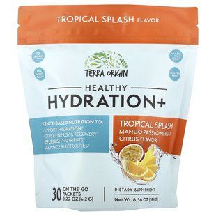 Terra Origin, Healthy Hydration+, Tropical Splash, 30 On-The-Go Packets, 0.22 oz (6.2 g) Each