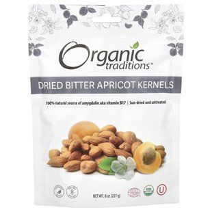 Organic Traditions, Dried Bitter Apricot Kernels, 8 oz (227 g) купить в Киеве и Украине