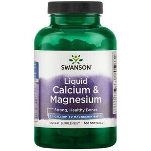 Liquid Calcium and Magnesium, Swanson, 100 capsules
