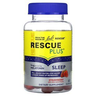 Bach, Rescue Plus, Sleep Gummies, Strawberry, 5 mg, 60 Gummies (2.5 mg per Gummy) купить в Киеве и Украине