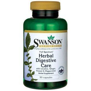 Травяной пищеварительный уход, Full Spectrum Herbal Digestive Care, Swanson, 90 капсул купить в Киеве и Украине