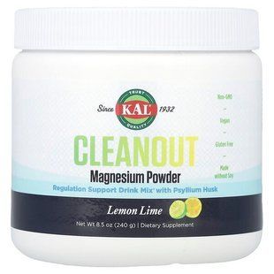 KAL, Cleanout Magnesium Powder, Lemon Lime, 8.5 oz (240 g) купить в Киеве и Украине