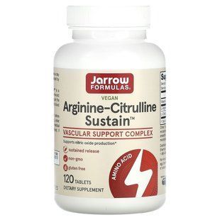 Аргинин и цитруллин, Arginine-Citrulline Sustain, Jarrow Formulas, 120 таблеток купить в Киеве и Украине
