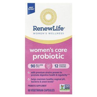 Renew Life, Women's Wellness, пробіотик для здоров&rsquo;я жінок, 90 млрд КУО, 60 вегетаріанських капсул
