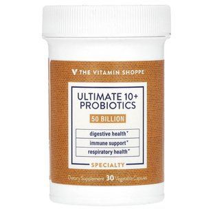The Vitamin Shoppe, Ultimate 10+ Probiotics, 50 Billion CFU, 30 Vegetable Capsules купить в Киеве и Украине