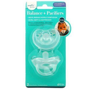 Evenflo Feeding, Balance + Pacifiers, Cylindrical, 0-6 Months, 2 Silicone Pacifiers купить в Киеве и Украине