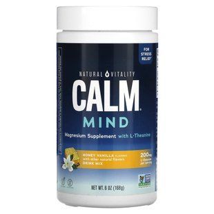 Natural Vitality, CALM Mind, Magnesium Supplement with L-Theanine Drink Mix, Honey Vanilla, 6 oz (168 g) купить в Киеве и Украине