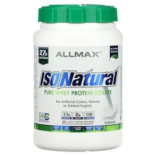 IsoNatural, purest whey protein isolate, original flavor without flavorings, ALLMAX Nutrition, 907 g.