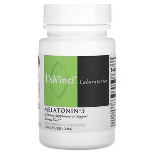 DaVinci Laboratories of Vermont, Melatonin-3, 3 mg, 120 Capsules купить в Киеве и Украине