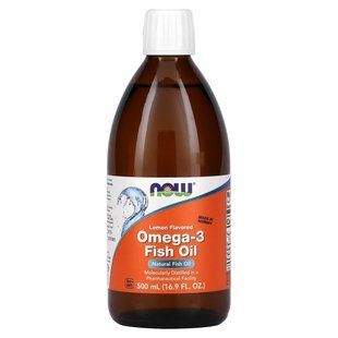 Омега 3 рыбий жир с запахом лимона Now Foods (Omega-3 Cardiovascular Support) 500 мл купить в Киеве и Украине