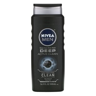 Для мужчин, глубокая чистка тела, глубокая активная чистка, Men, Deep Clean Body Wash, Deep Active Clean, Nivea, 500 мл купить в Киеве и Украине