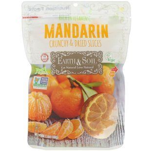 Земля и почва, хрустящие и сушеные ломтики мандарина, Earth & Soil, Crunchy & Dried, Mandarin Slices, Nature's Wild Organic, 40 г купить в Киеве и Украине