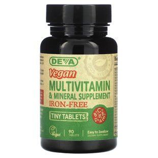Deva, Vegan Tiny-Tablets Multivitamin & Mineral Supplement, Iron-Free, 90 Tablets купить в Киеве и Украине
