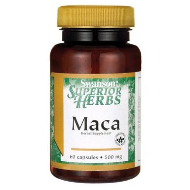 Мака, Maca, Swanson, 500 мг, 60 капсул