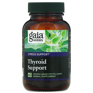 Підтримка щитовидної залози, Gaia Herbs, 60 вегетаріанських рідких фіто-капсул