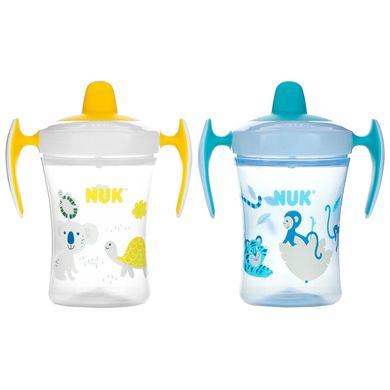 NUK, Evolution Learner Cup, синій, від 6 місяців, 2 упаковки, по 8 унцій кожна