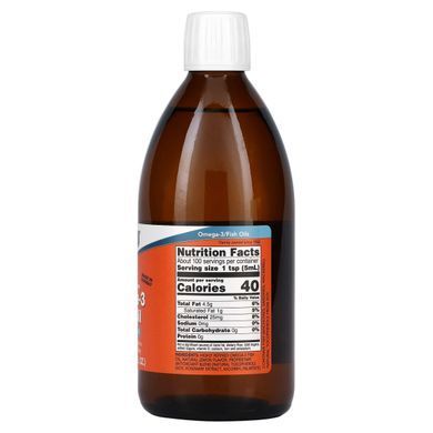 Омега 3 рыбий жир с запахом лимона Now Foods (Omega-3 Cardiovascular Support) 500 мл купить в Киеве и Украине